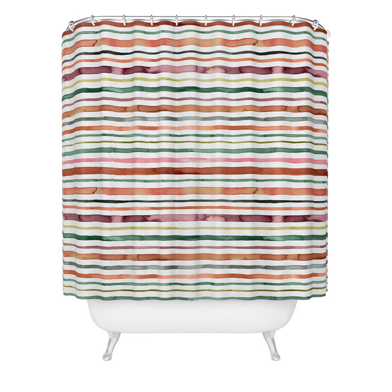 East Urban Home Striped Shower Curtain Wayfair